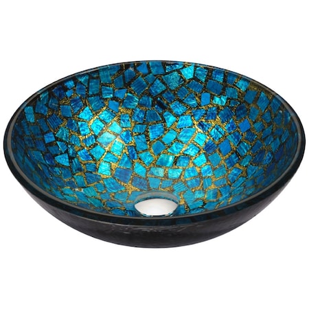 Anzzi Mosaic Vessel Sink in Blue/Gold Mosaic LS-AZ198